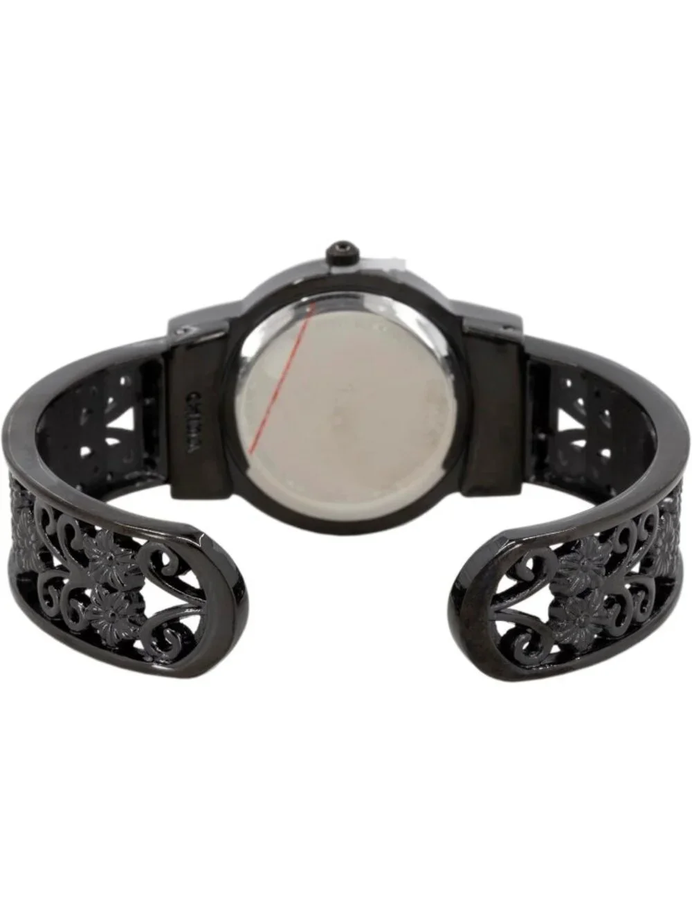 Women's Black Japanese Quart 28mm Case Elegantly Designed Cuff Bangle Watch